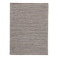 Fabric and Leatherette Rug with Braided Design, Medium, Gray and Beige By Casagear Home