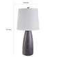 Vase Shape Resin Table Lamp with Fabric Shade Set of 2 Gray and White By Casagear Home BM227554