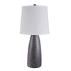 Vase Shape Resin Table Lamp with Fabric Shade, Set of 2, Gray and White By Casagear Home