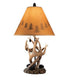 Resin Body Table Lamp with Antler and Pinecone Design Set of 2 Brown By Casagear Home BM227560
