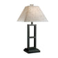 Geometric Metal Body Table Lamp with Fabric Shade Set of 2,Black and White By Casagear Home BM227561