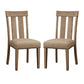 Paneled Back Wooden Side Chair with Padded Seat, Set of 2, Brown By Casagear Home