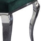 Button Tufted Back Arm Chair with Cabriole Legs Set of 2 Green and Chrome By Casagear Home BM227705