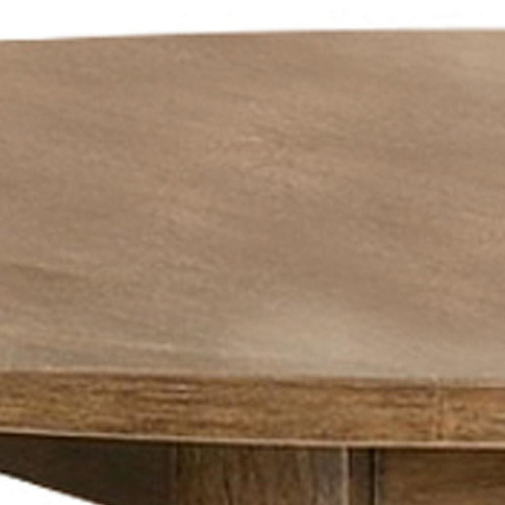 47 Inch Farmhouse Style Round Wooden Dining Table Rustic Brown By Casagear Home BM227711
