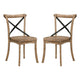 Dining Chair Set | X Back | Wood & Metal | Brown & Black