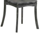 Wood and Metal Side Chair with X Open Back Set of 2 Rustic Gray and Black By Casagear Home BM227714