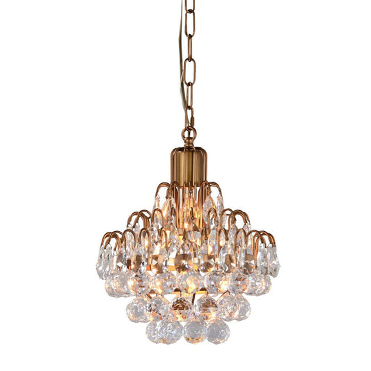Crystal Chandelier | 1 Light | Faceted Accent | Brass