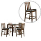 5 Piece Counter Height Wooden Dining Set with Padded Seat Brown and Gray By Casagear Home BM228548
