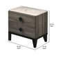 2 Drawer Wooden Nightstand with Grains and Angled Legs Gray By Casagear Home BM228557