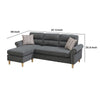 2 Piece Contemporary Sectional Set with Tufted Back Gray By Casagear Home BM228575