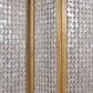 3 Panel Wooden Screen with Pearl Motif Accent Brown and Silver By Casagear Home BM228613