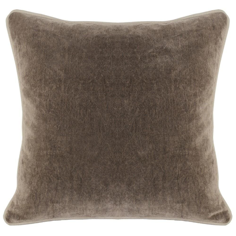 Throw Pillow Set | 20 x 20 | Piped Edges | Taupe Brown