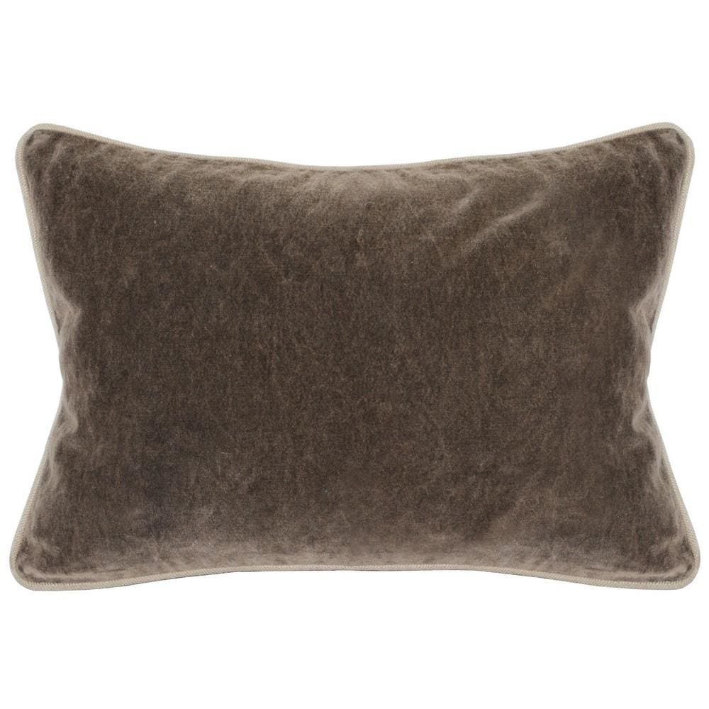 Throw Pillow | Rectangular | 20 x 14 | Piped Edges | Brown