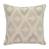 Square Fabric Throw Pillow with Metallic Embroidered Details,Gray and Beige By Casagear Home