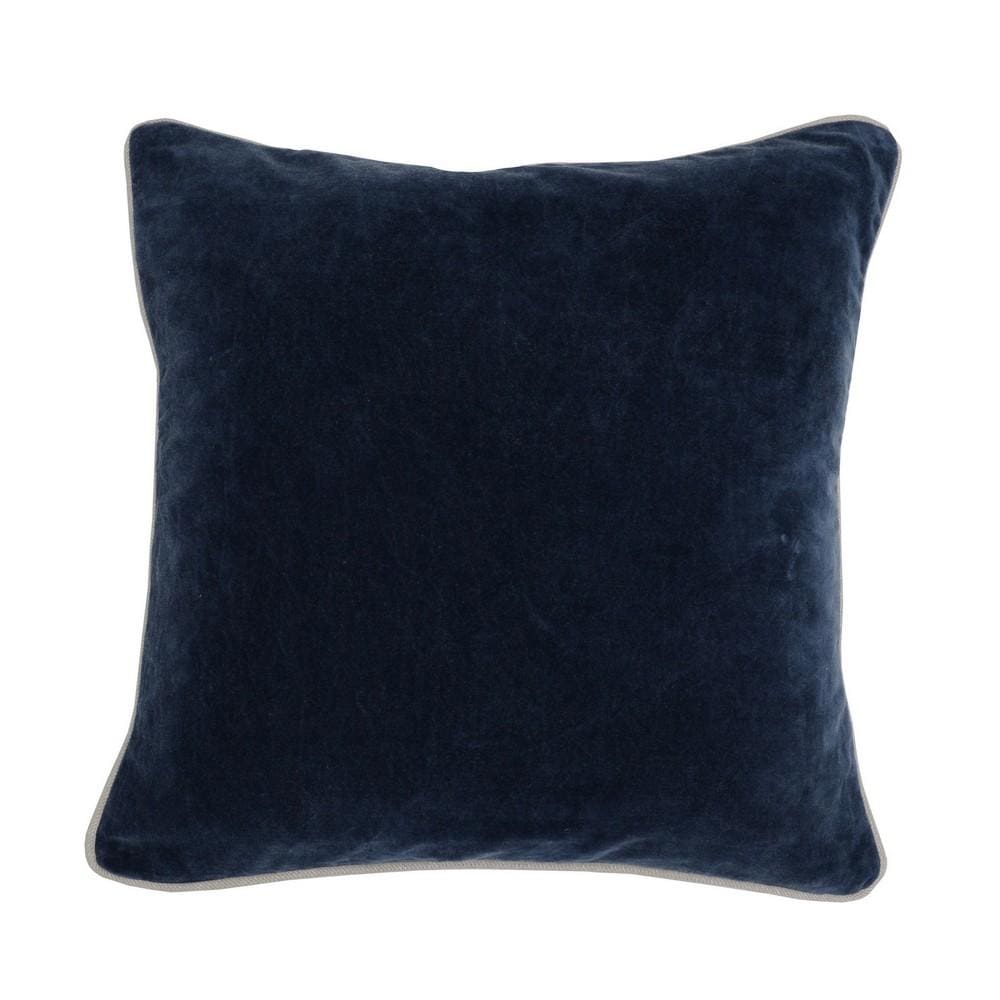 18 X 18" Fabric Throw Pillow with Piped Edges, Navy Blue By Casagear Home