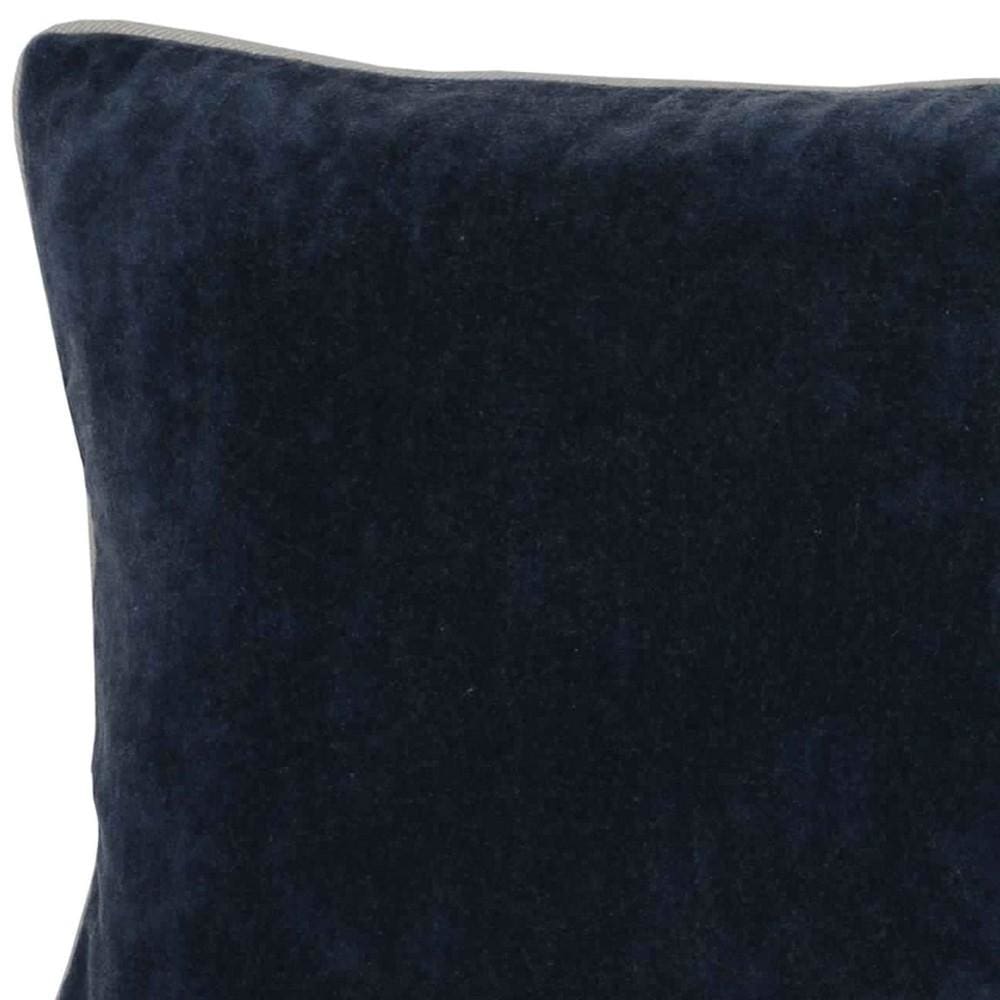 20 X 14 Fabric Throw Pillow with Piped Edges Navy Blue By Casagear Home BM228817