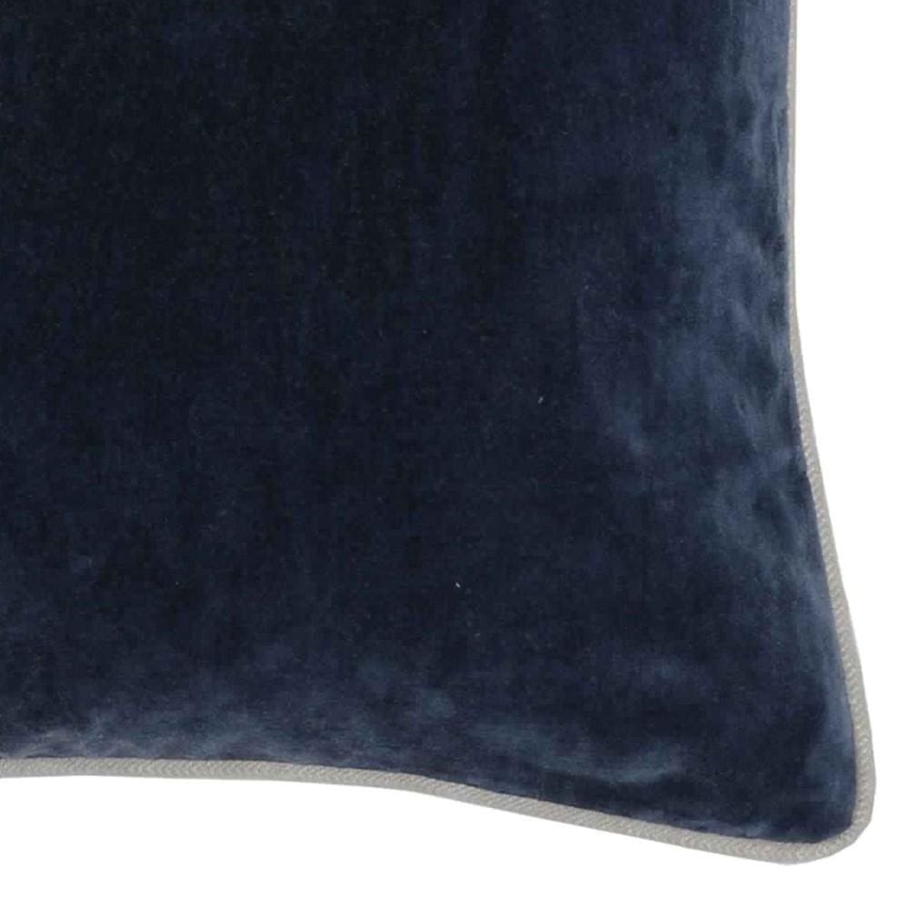 20 X 14 Fabric Throw Pillow with Piped Edges Navy Blue By Casagear Home BM228817