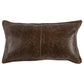 Leatherette Throw Pillow with Stitched Details, Dark Brown By Casagear Home