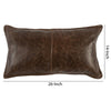 Leatherette Throw Pillow with Stitched Details Dark Brown By Casagear Home BM228843