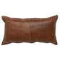 Leatherette Throw Pillow with Stitched Details, Brown By Casagear Home