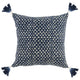 Throw Pillow | Square | Geometric Pattern | Blue & White