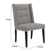39.5 Button Tufted Wingback Dining Chair Set of 2 Gray By Casagear Home BM229096
