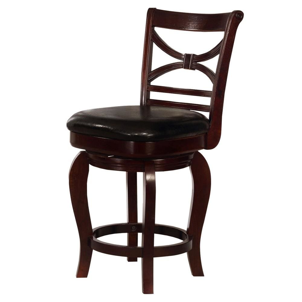 42" Wooden Swivel Counter Height Stool, Brown by Casagear Home