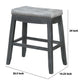 24 Wooden and Fabric Counter Height Stool Set of 2 Gray by Casagear Home BM229260
