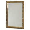 Rectangular Wood Frame Beveled Mirror, Brown and Silver By Casagear Home