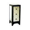 34 Inch Wood and Mirror Storage Chest with 1 Door, Black By Casagear Home