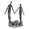 Dante Figurine | 13" | Polyresin Couple Holding Hands | Bronze