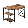 Wood and Metal Computer Desk with Open Shelves Brown and Black by Casagear Home BM229592