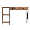 Wood and Metal Computer Desk with Open Shelves Brown and Black by Casagear Home BM229592