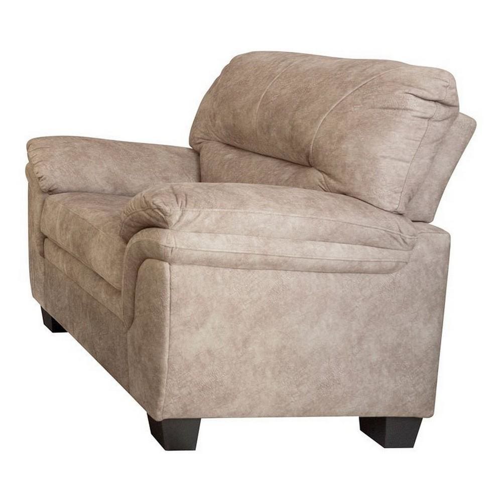 39'' Tufted Back Fabric Chair with Pillow Top Arms, Beige By Casagear Home
