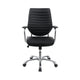 Padded Arm Leatherette Office Swivel Chair Black and Chrome By Casagear Home BM229662