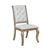 19.25" Tufted Fabric Side Chair, Set of 2,Brown and Cream By Casagear Home