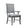 40" Wooden Arm Chair with Cushion Seat, Set of 2, Gray By Casagear Home