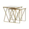 Zara Nesting Tables | 2 Piece Set | Marble Top | White & Gold