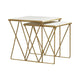 Zara Nesting Tables | 2 Piece Set | Marble Top | White & Gold