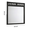 Rectangular Wooden Frame Mirror with Leatherette Padding Black By Casagear Home BM230500