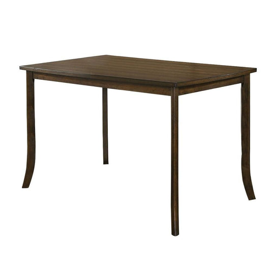 Luna Counter Table | Rectangular Top | Saber Legs | Brown