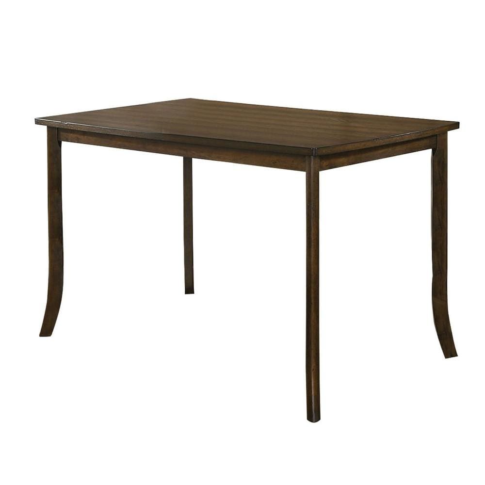 35.5'' Wooden Counter Height Table with Saber Legs, Brown By Casagear Home