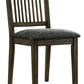 39.25’’ Curved Slatted Back Side Chair Set of 2 Brown By Casagear Home BM230612