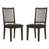 39.25'' Curved Slatted Back Side Chair, Set of 2, Brown By Casagear Home