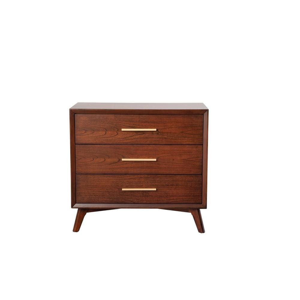 33 Inch Wooden Chest with 3 Drawers Small Brown by Casagear Home BM230748