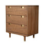 34 inch 3 Drawer Wooden Chest with Cutout Pulls, Small, Brown by Casagear Home By Casagear Home