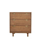 34 inch 3 Drawer Wooden Chest with Cutout Pulls Small Brown by Casagear Home BM230759