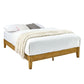 Platform Style Wooden Full Bed with Chamfered Feet, Brown By Casagear Home