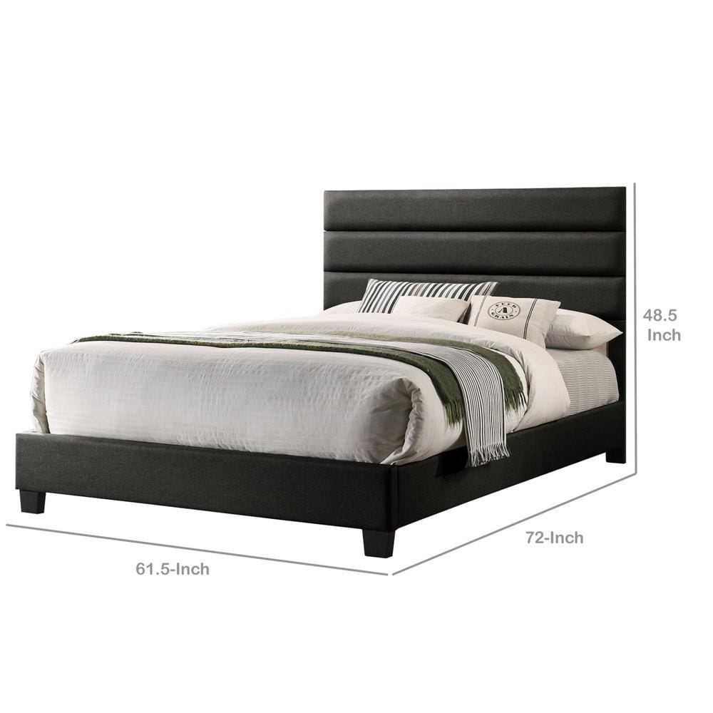 Contemporary Style Wooden Queen Size Panel Bed Gray by Casagear Home BM230892