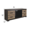 63 2-Door Wooden TV Stand with Open Shelf Brown & Gray By Casagear Home BM230898